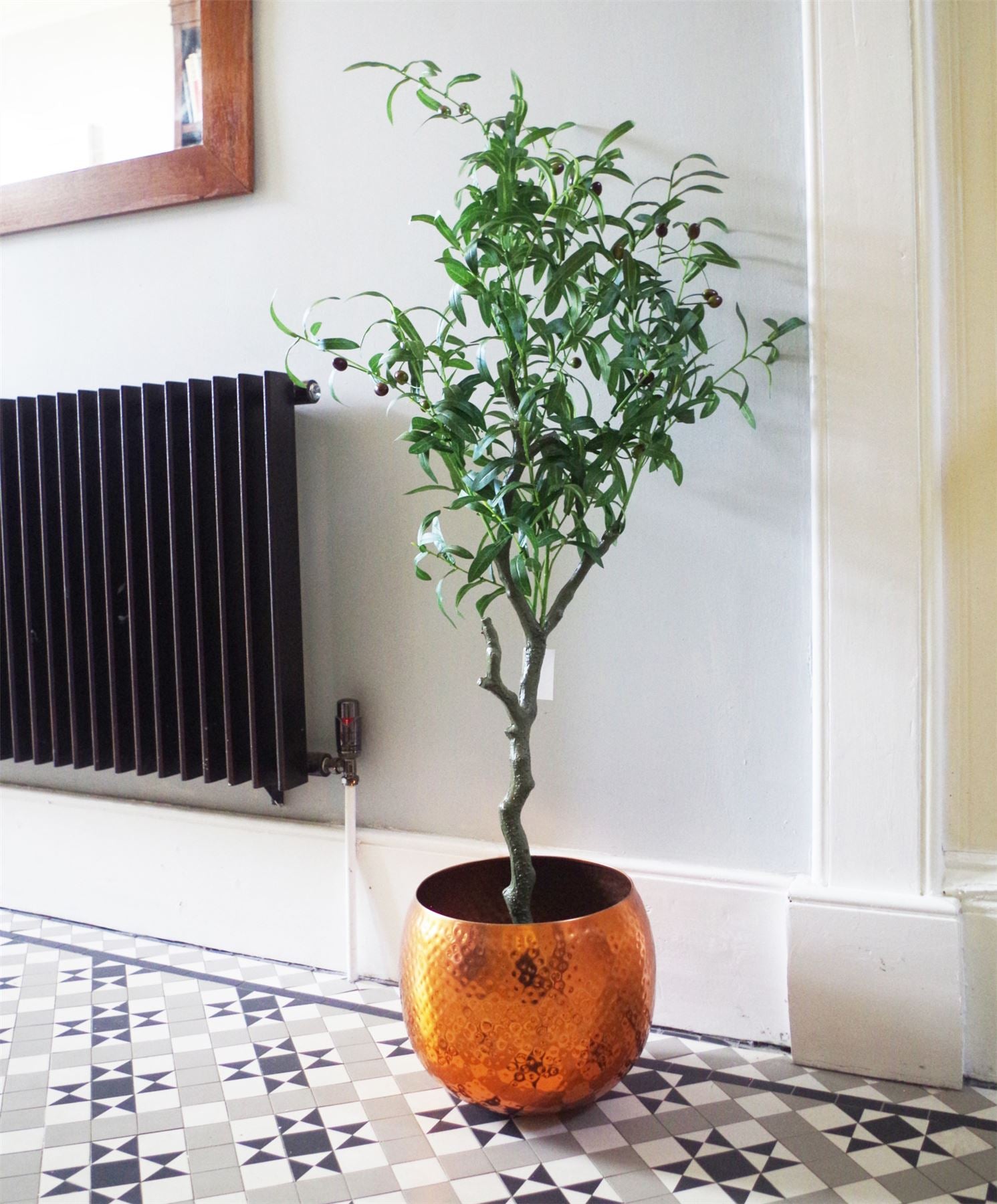 Artificial Olive Tree Bush by Leaf Design UK Artificial Olive Tree Black Pot Botanik