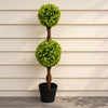 90cm Green Double Ball Topiary Tree