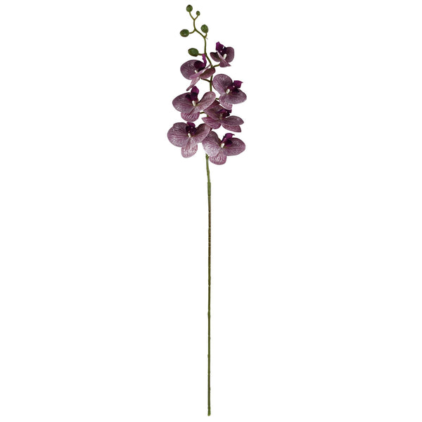 Pack of 6 x 100cm Artificial Phalaenopsis Orchid Purple Stem - 42 Flowers - Premium Quality