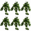 Pack of 6 x 70cm Artificial Trailing Grape Ivy Plant Faux Hanging Foliage - Green - Premium Quality