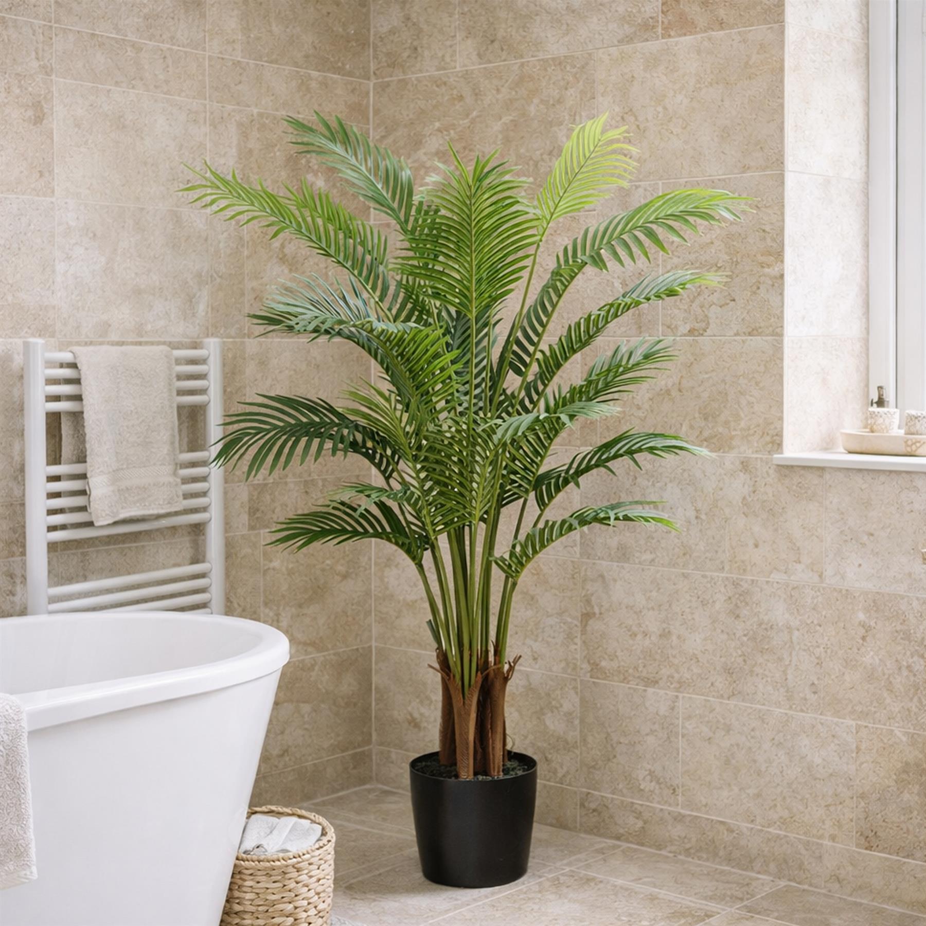 110cm Artificial Areca Palm Tree in Black Pot