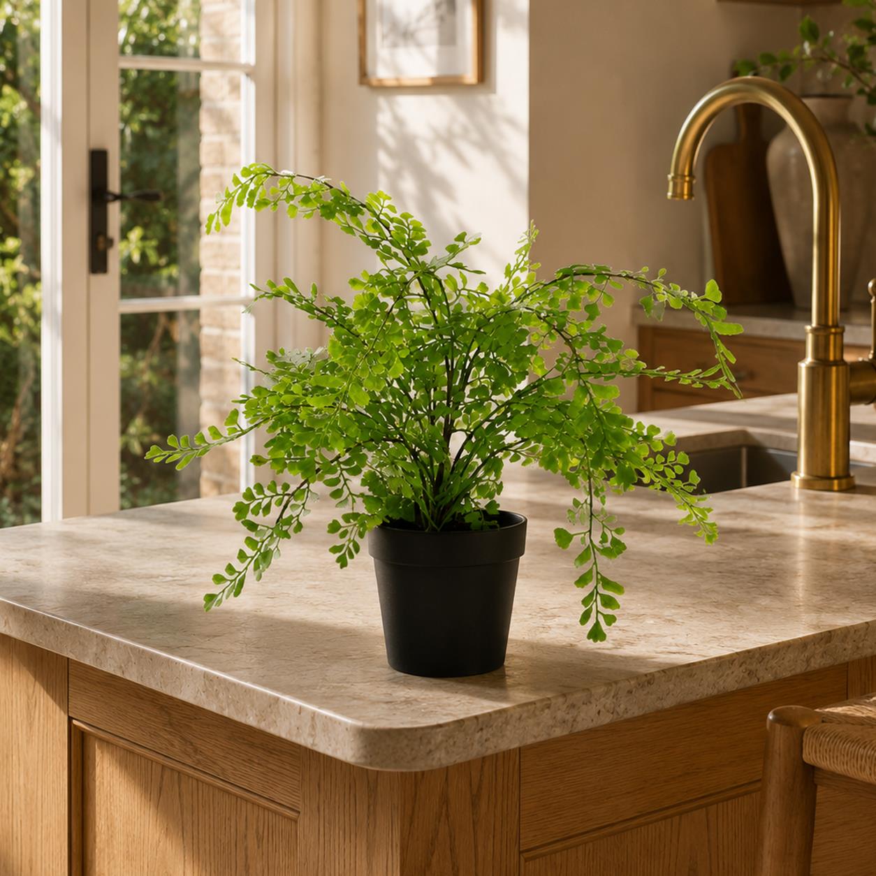 Artificial Potted Fern Plant (Southern Maidenhair Fern) 35cm