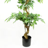 180cm Artificial Twisted Trunk Fruticosa Ficus Tree Triple Ball Topiary 1984 Leaves Copper Metal Planter - Premium Quality
