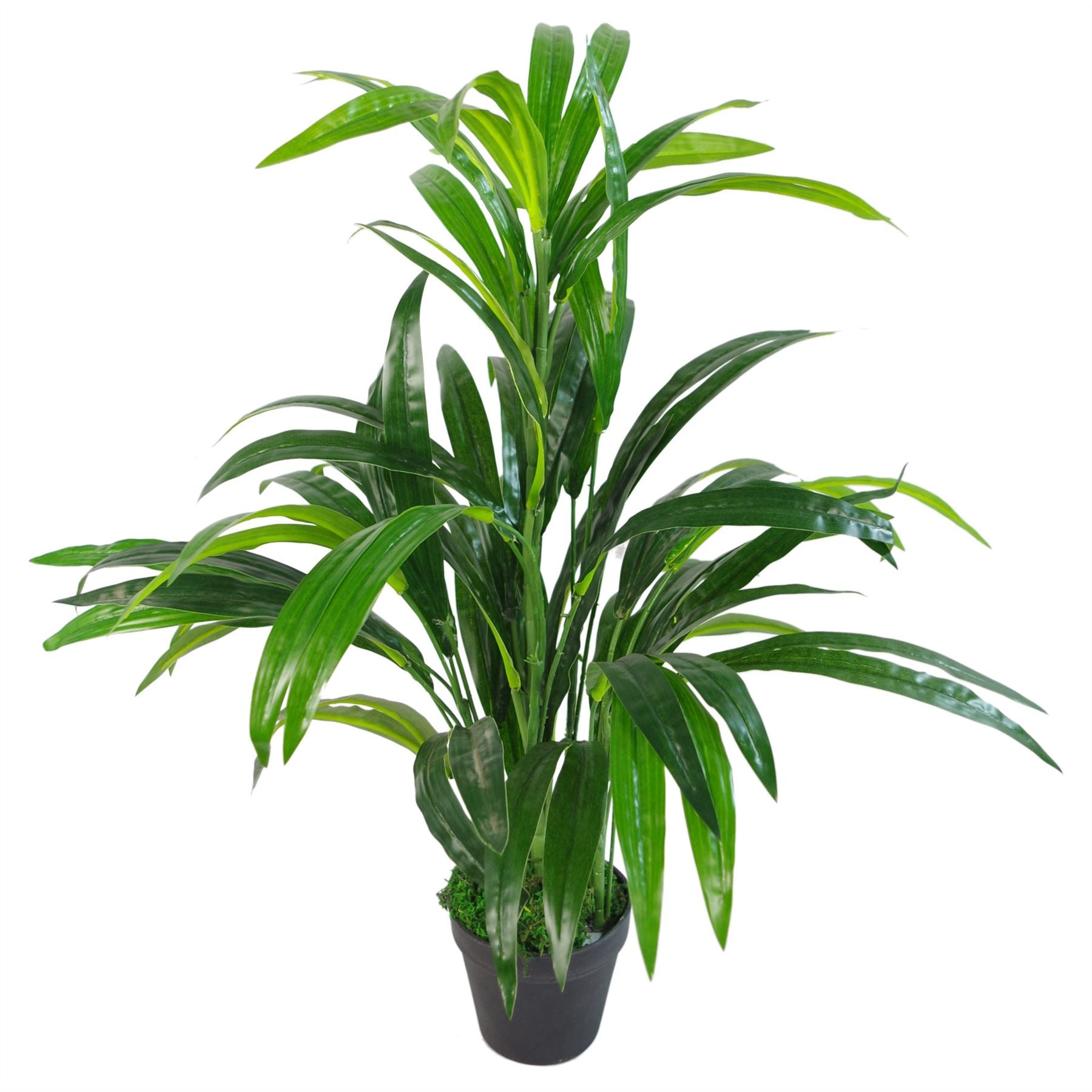 Artificial Plant Bamboo Gold Metal Planter 65cm Realistic Leaf Design Botanik