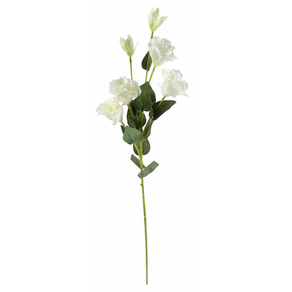 Artificial Flowers White Wild Rose Stem - 6 Flowers 80cm