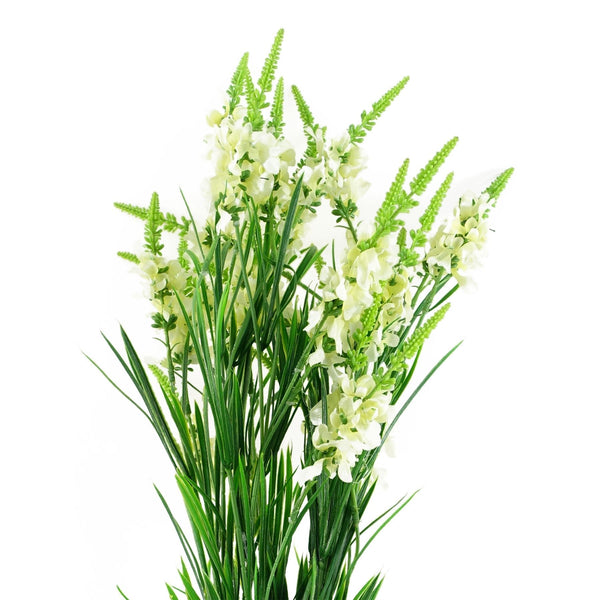 Pack of 6 x 80cm White Larkspur Artifical Stem - Premium Quality