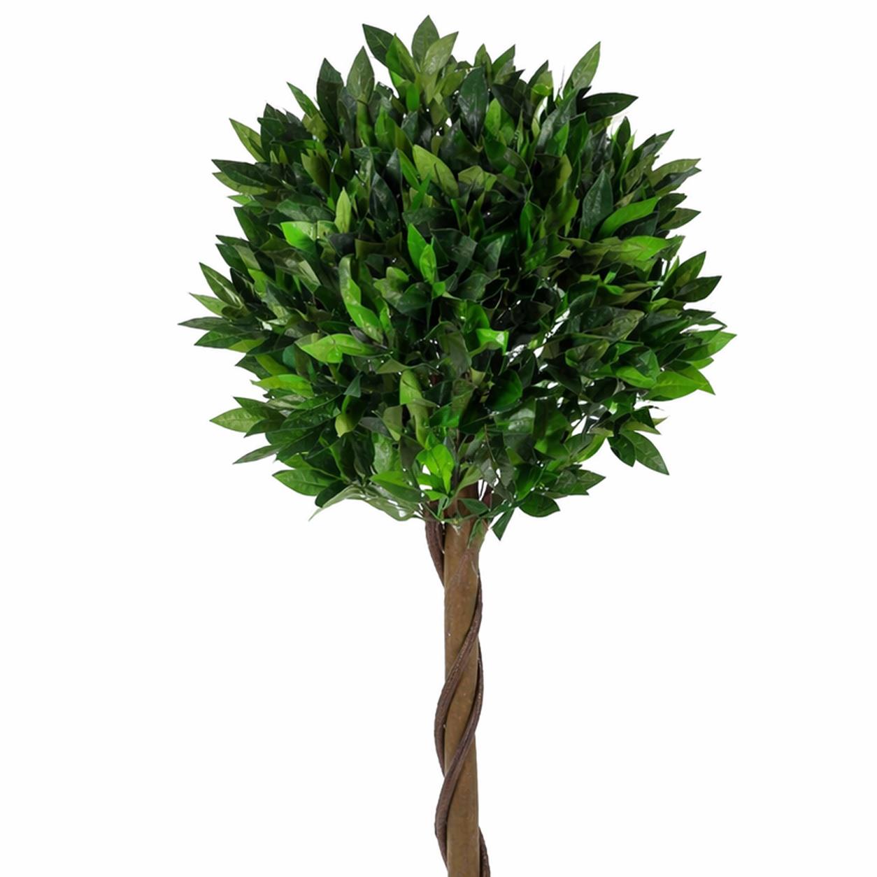 Artificial 120cm Leaf Design UK Realistic Bay Laurel Topiary Ball Tree