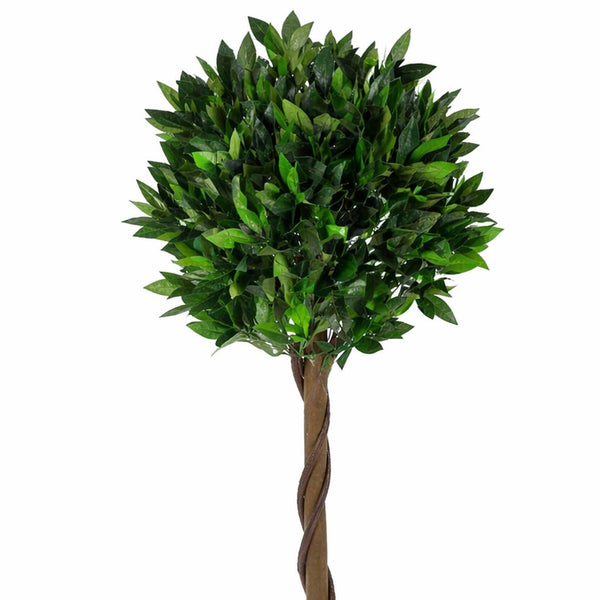 Artificial 120cm Leaf Design UK Realistic Bay Laurel Topiary Ball Tree