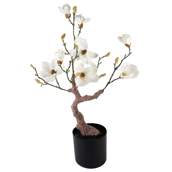 Magnolia Artificial Tree White Potted