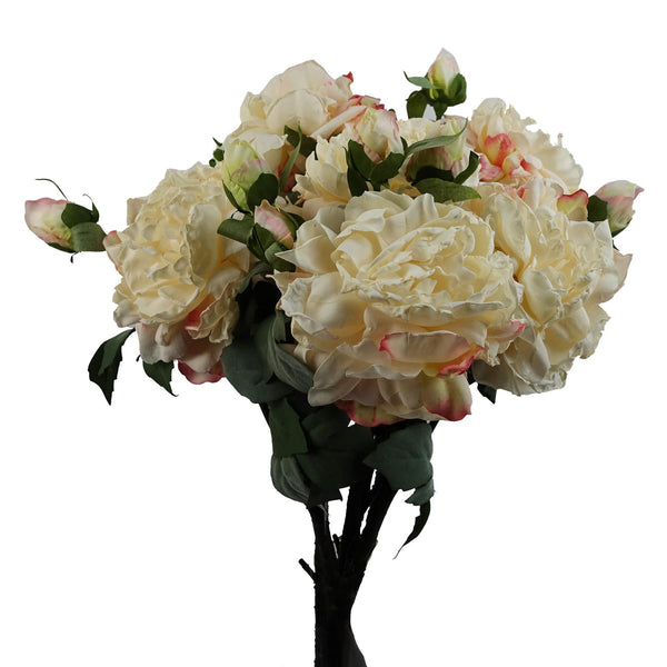 6 x Peony Artificial Flower Cream
