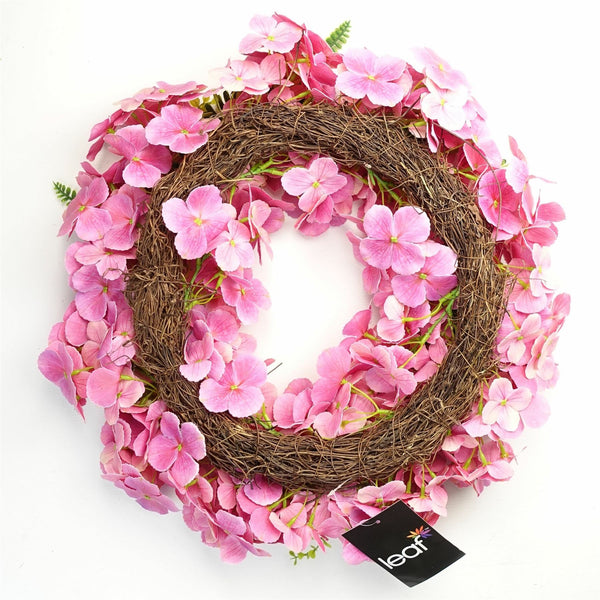 Artificial Pink Floral Blossom Wreath Botanik