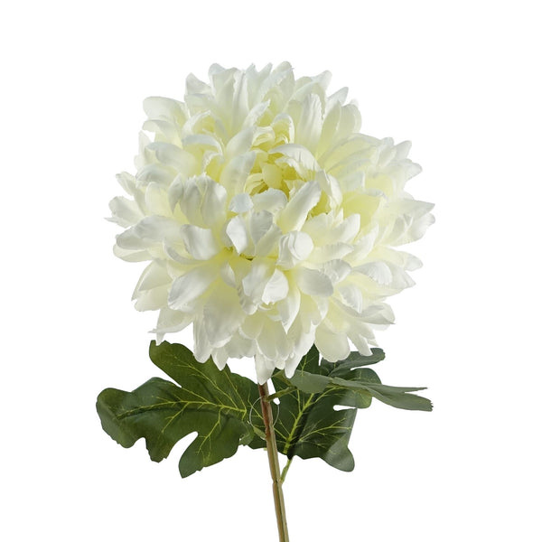 Pack of 6 x Artificial Flowers Extra Large Reflex Chrysanthemum - White 75cm