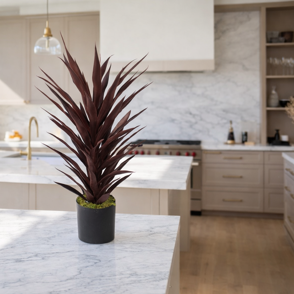 Leaf Design 85cm Dark Red Yucca Plant Artificial