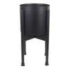 Modern Metal Planter 18cm Smooth Black