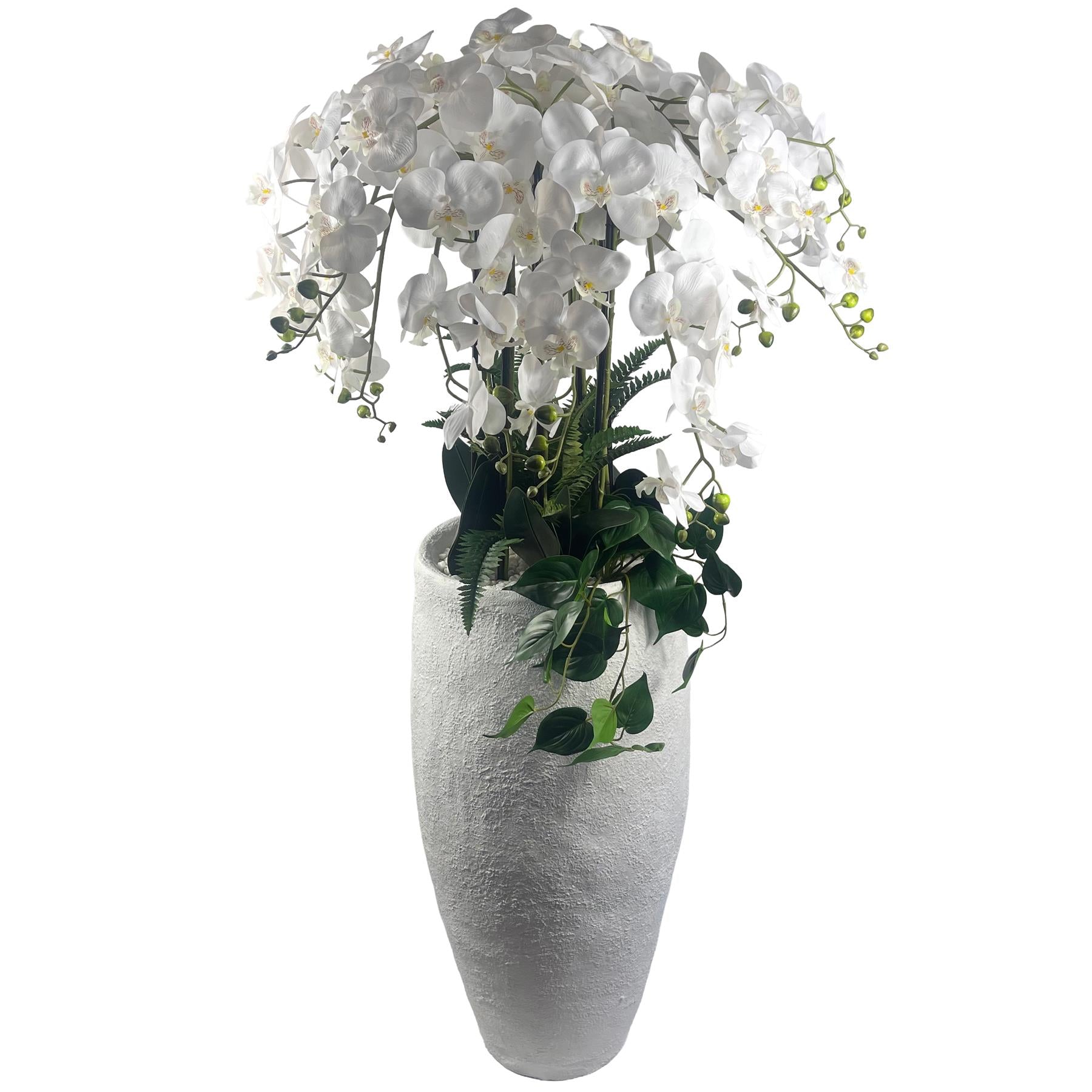 150cm White Orchid Potted Display Artificial