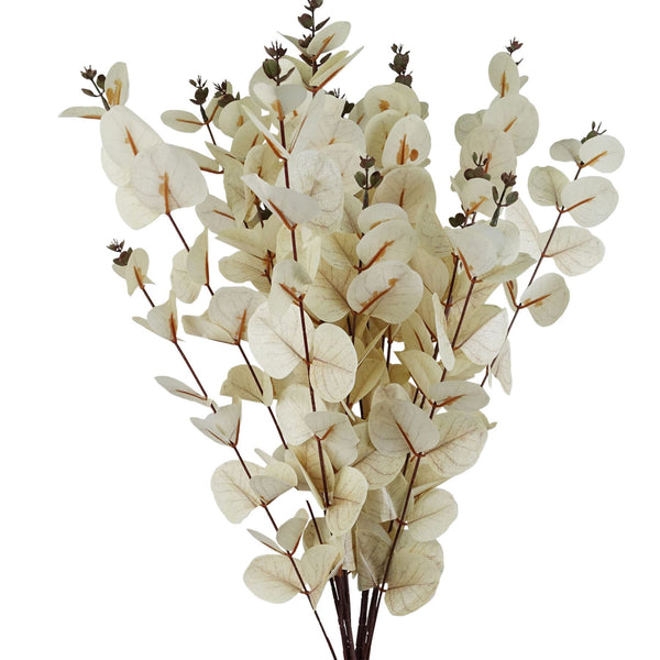 Pack of 6 x 80cm White Eucalyptus Foliage Stem - Premium Quality
