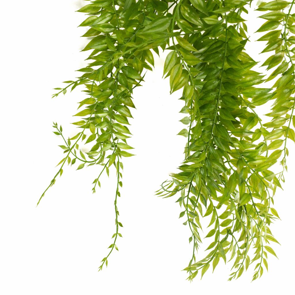 100cm Artificial Trailing Green Leaf Hanging Fern Plant with Wired Top Stems
