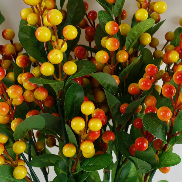 Pack of 6 x 70cm Artificial Orange Berry Spray - Premium Quality
