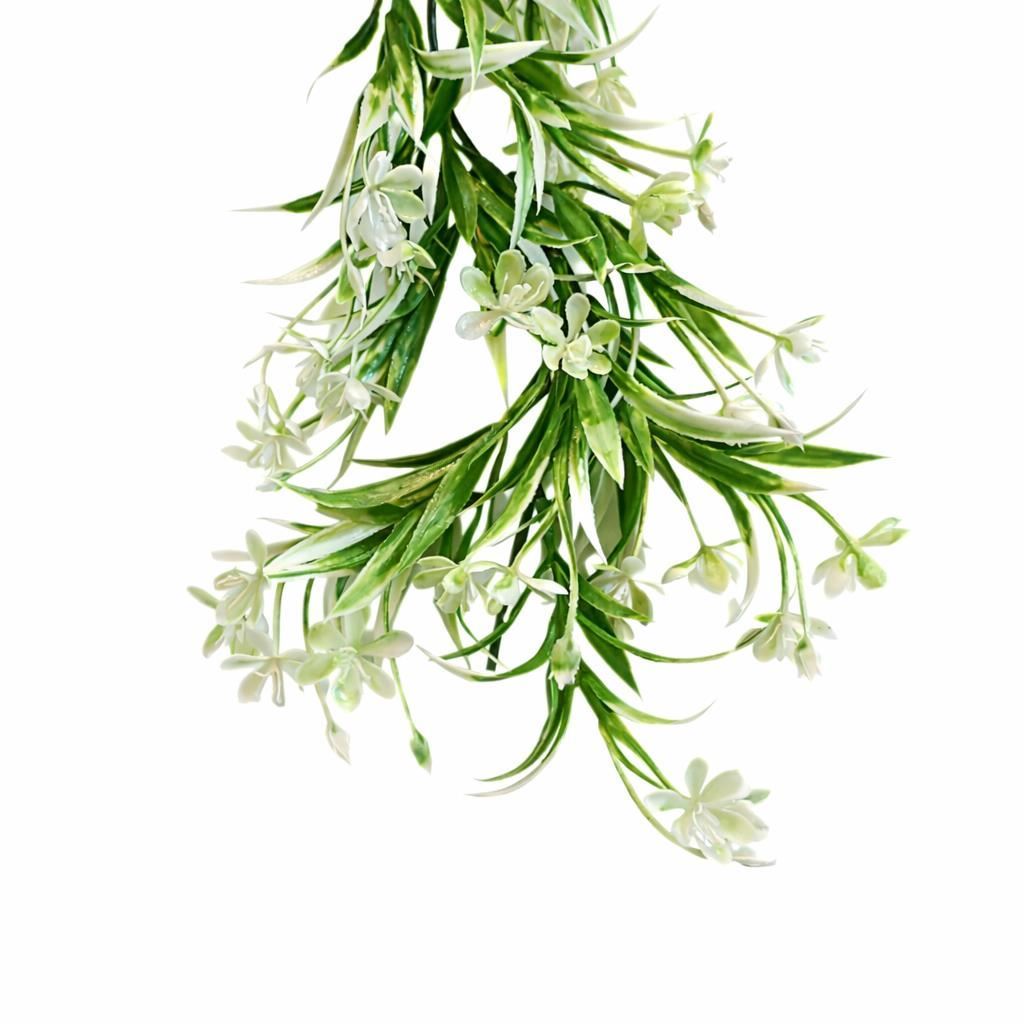 Pack of 6 x 170cm Artificial White Flowering Greenery Garland Hanging Decoration - Premium Quality