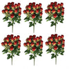 Pack of 6 x 52cm Artificial Red Rose Bunch