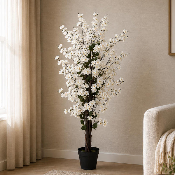 Artificial 120cm White Blossom Tree