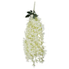 Pack of 6 x  Hanging Wisteria Flowers in White 80cm