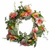 60cm Artificial Pink Lily Flower Wreath