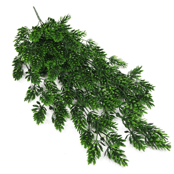 Hanging UV and Fire Resistant Artificial Clustered Fern Plant 128cm - Premium Quality
