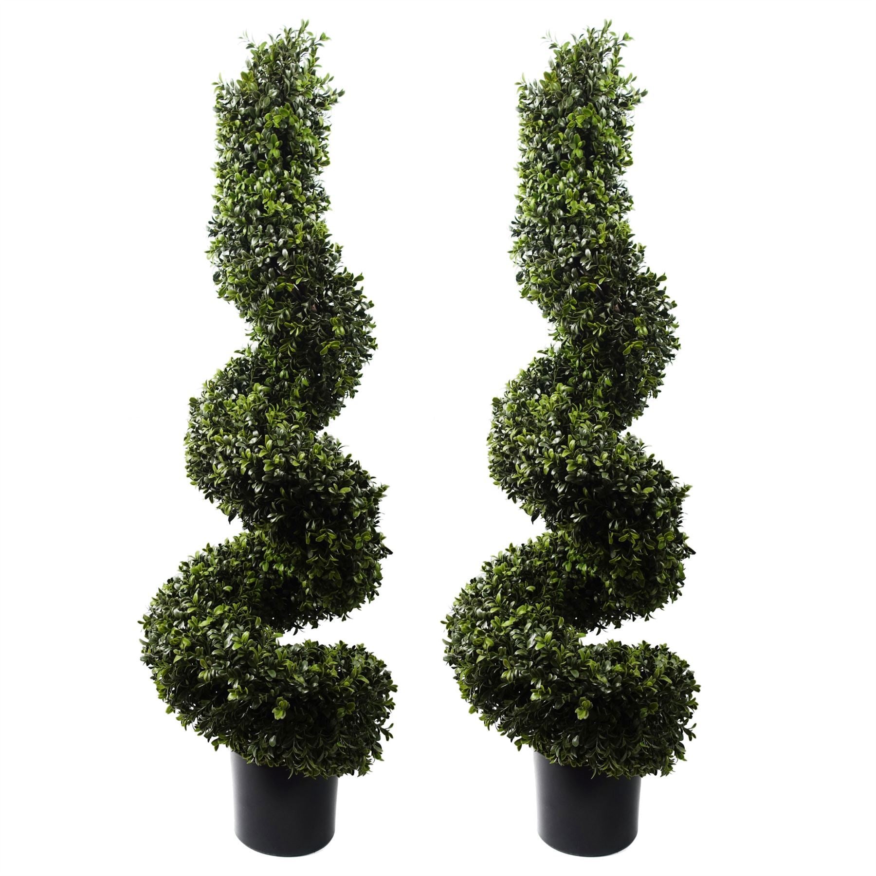 120cm Pair of Spiral Boxwood Artificial Tree UV Resistant Outdoor - Premium Quality