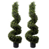 120cm Pair of Spiral Boxwood Artificial Tree UV Resistant Outdoor - Premium Quality