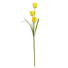Pack of 6 x 80cm Artificial Tulip Yellow Stem - Premium Quality