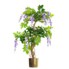 Artificial Wisteria Tree Plant 110cm Gold Planter