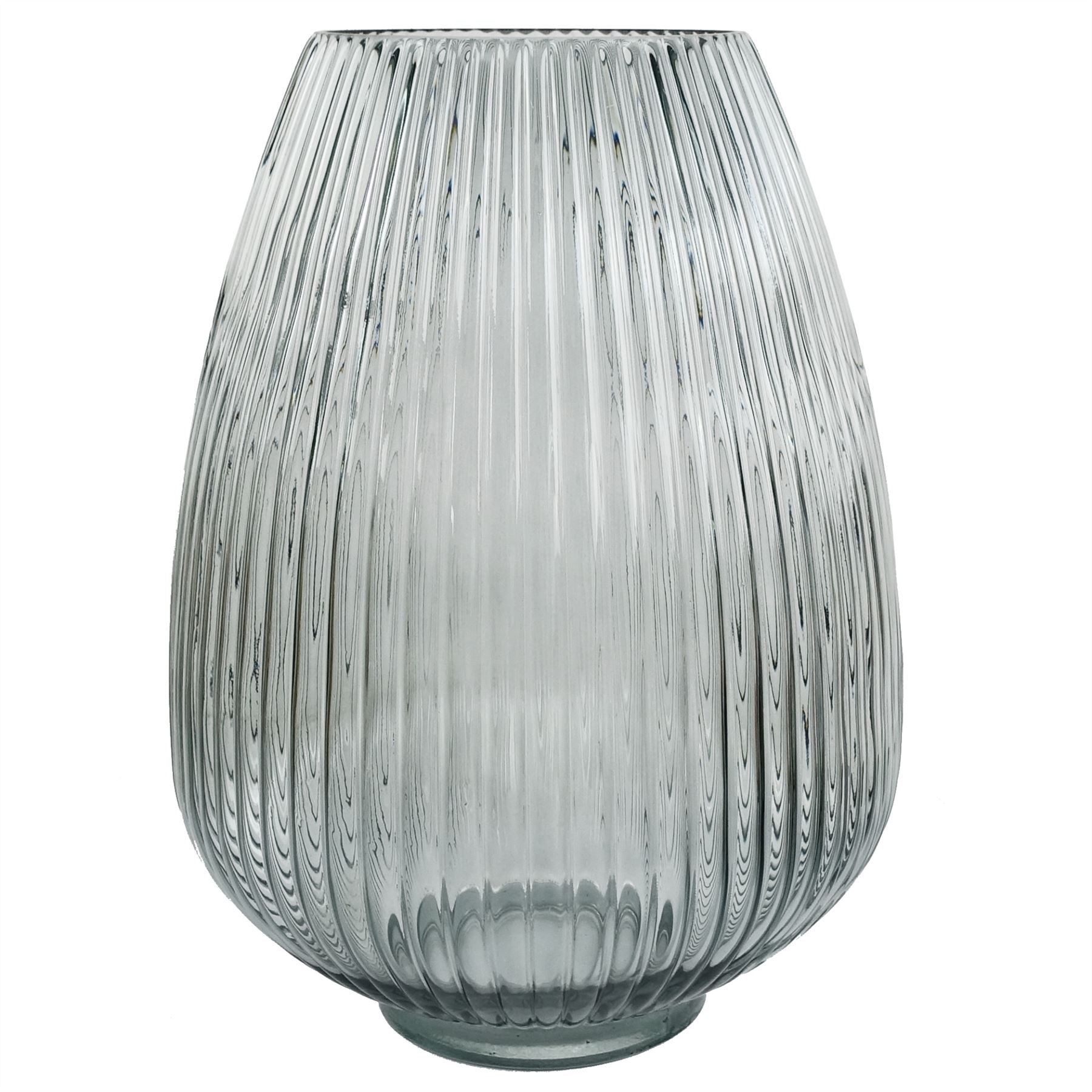 Leaf 50cm Grey Glass Vase Artificial Chrysanthemums