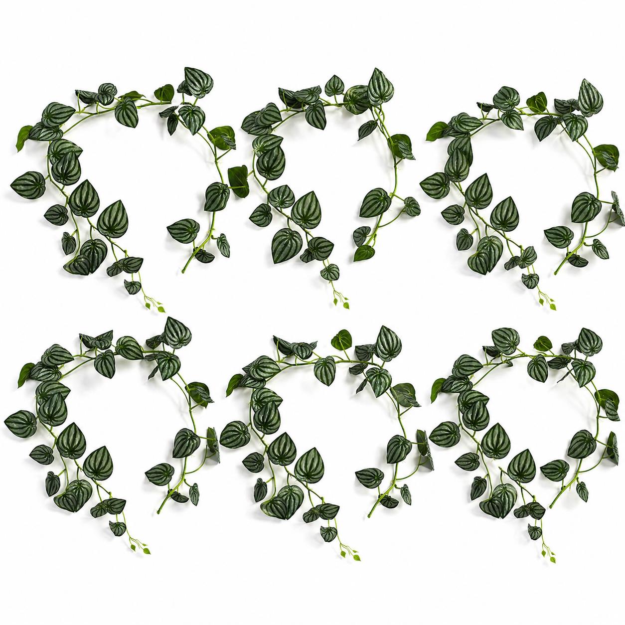 Pack of 6 x 160cm Artificial Watermelon Leaf Garland Hanging Decoration