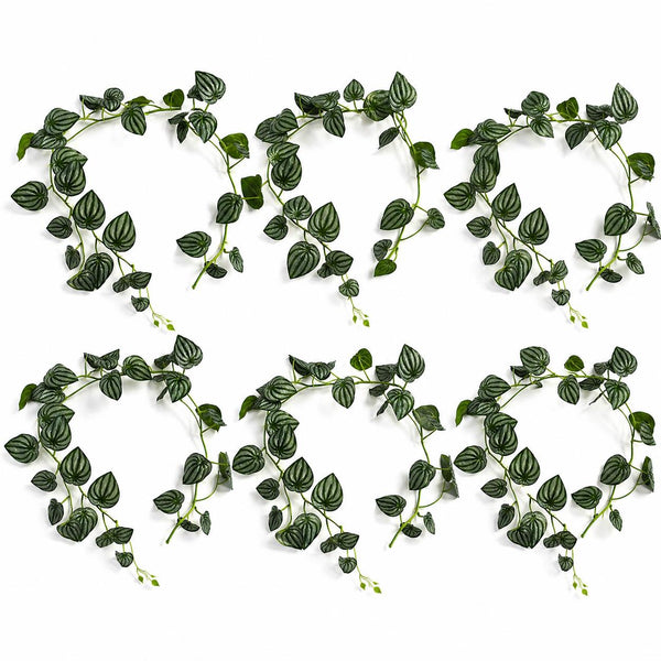 Pack of 6 x 160cm Artificial Watermelon Leaf Garland Hanging Decoration