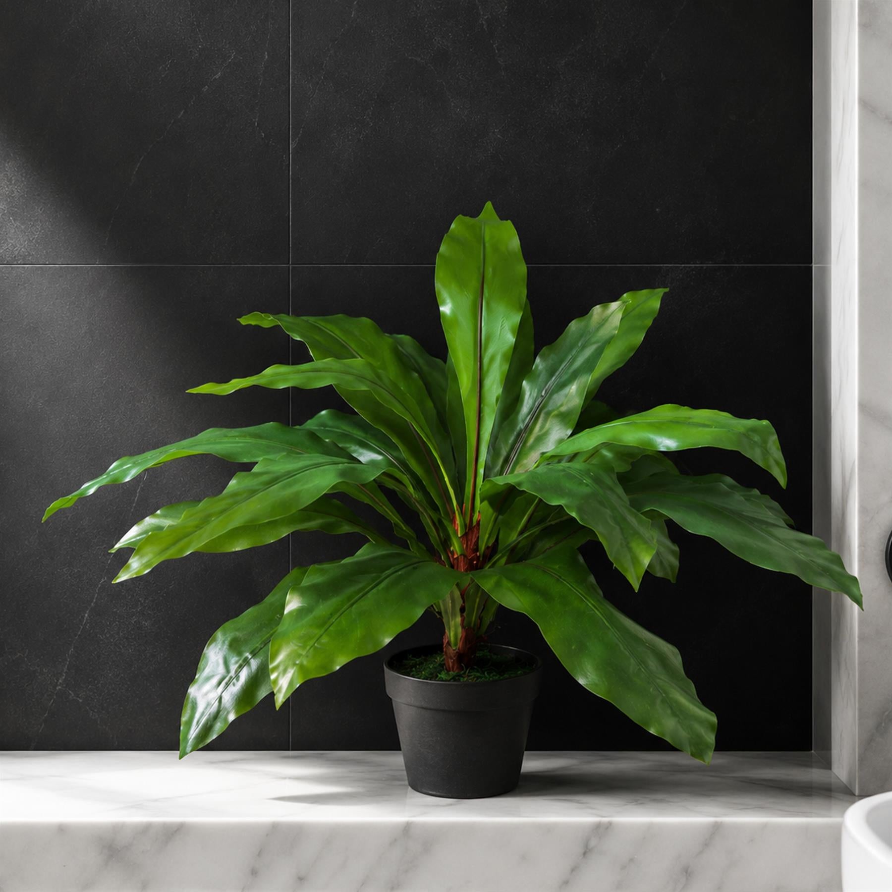Tropical Artificial Plants 60cm Dark Bushy Fern 2ft Leaf