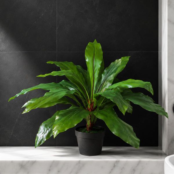 Tropical Artificial Plants 60cm Dark Bushy Fern 2ft Leaf