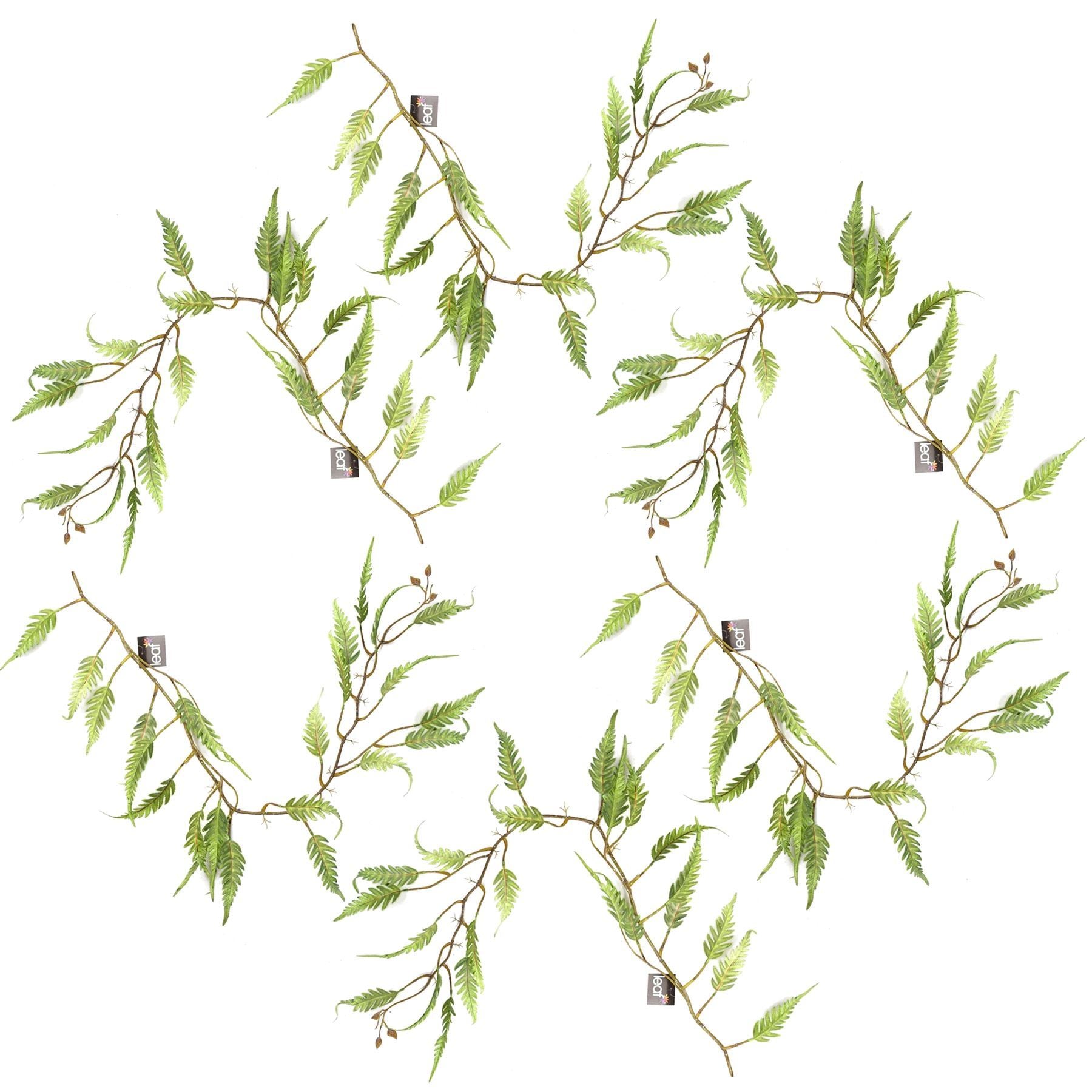 6 x 125cm Artificial Hanging Trailing Fern Plant - Premium Quality