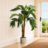 120cm Premium Artificial palm tree with pot with Silver Metal Planter