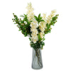 Leaf 60cm Artificial Berry Delphinium Cream Flower Mix Glass Vase