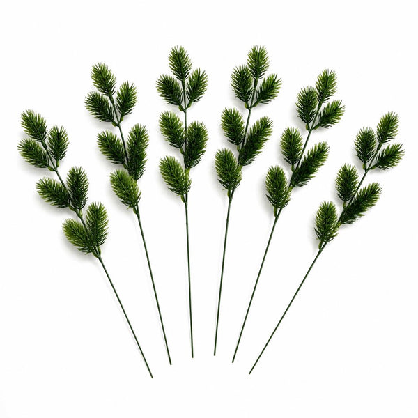 Pack of 6 x 45cm Artificial Pine Cone Spray Stem