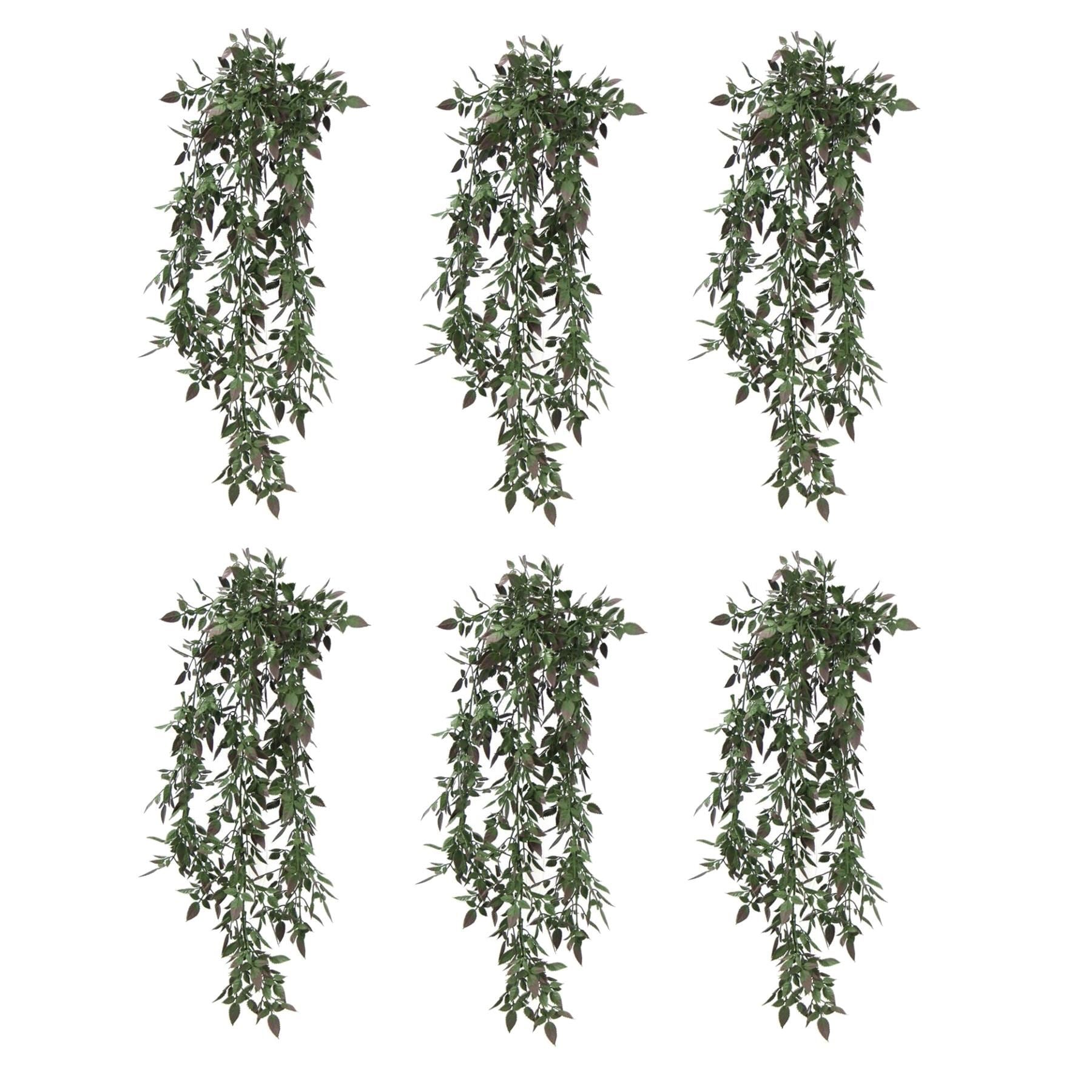 Pack of 6 x Hanging UV and Fire Resistant Artificial Angel Plant 76cm - Premium Quality
