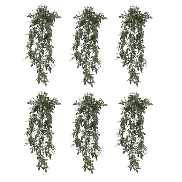 Pack of 6 x Hanging UV and Fire Resistant Artificial Angel Plant 76cm - Premium Quality