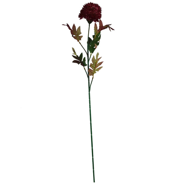 Pack of 6 x 70cm Large Ball Dahlia Artificial Flower Stem Pink - Premium Quality
