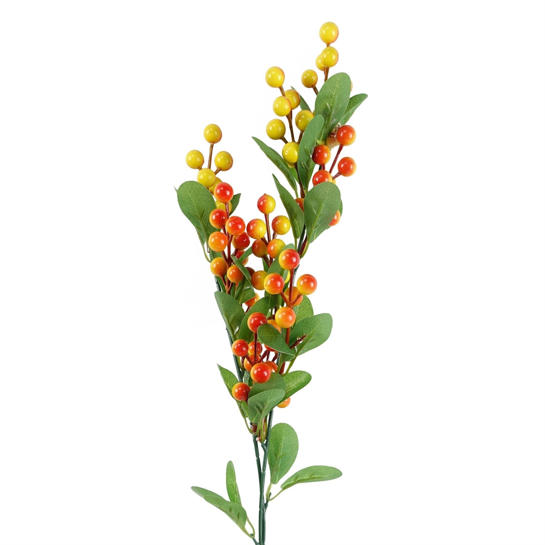 Pack of 6 x Artificial Foliage Orange Berry Spray 70cm