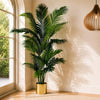 Artificial Palm Tree Extra Large - HUGE 180cm 6FT Gold Metal Planter