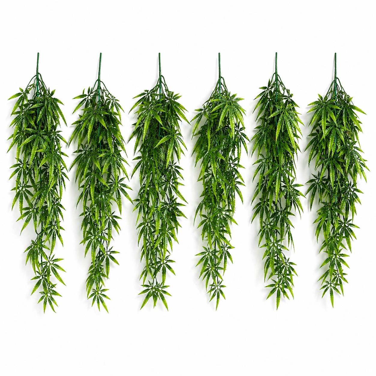 Pack of 6 x 80cm Artificial Trailing Fern Botanik Plant Hanging Faux Greenery Vine - Premium Quality