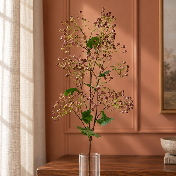 86cm Artificial Dusky Pink Daphne Berry Spray