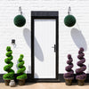 120cm Pair of Purple Large Leaf Spiral Topiary Trees with Decorative Planters