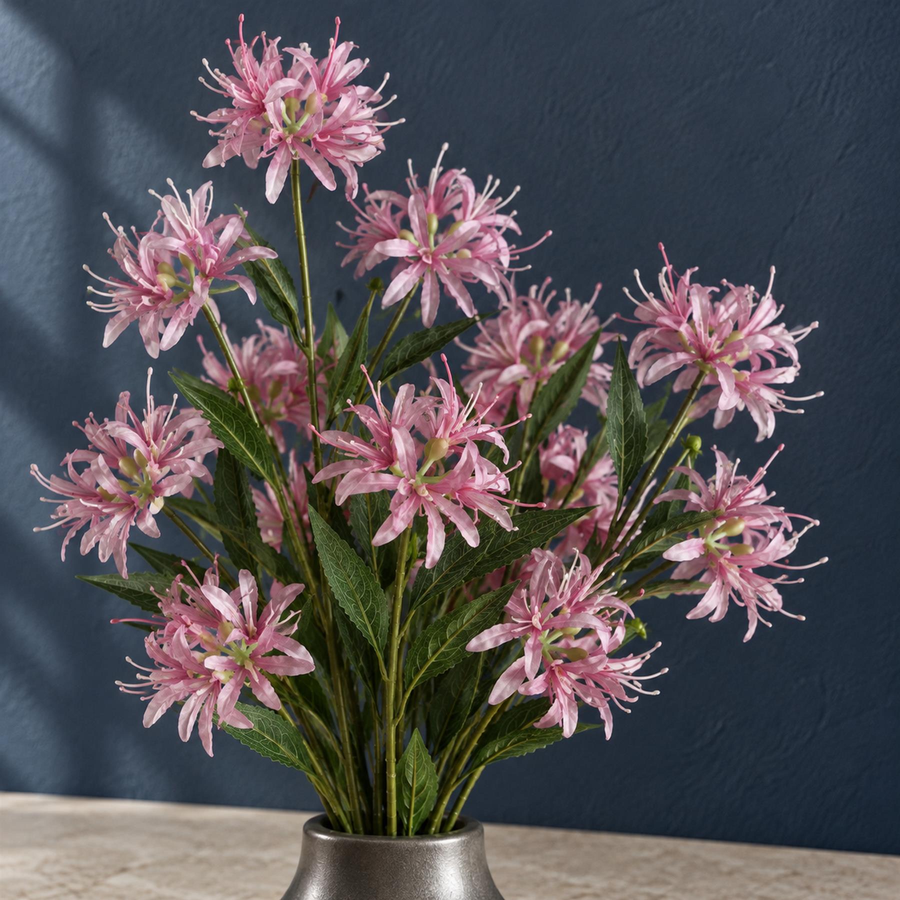 Pack of 6 x 72cm Artificial Pink Spider Lily Stems